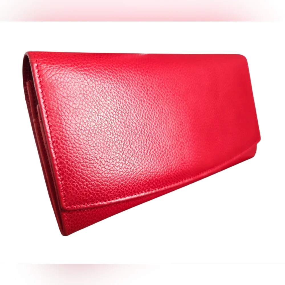 Vintage Coach Madison Envelope Clutch 4478 Red Leather Wallet Made In Italy EUC - Picture 5 of 15